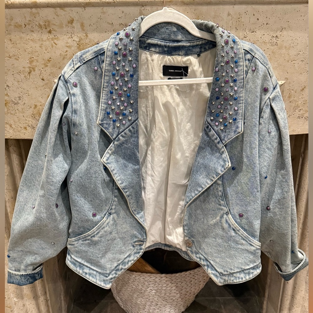 Isabel Marant Light Blue Embellished Jean Jacket